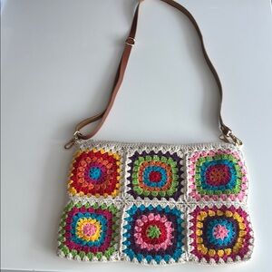 Colorful Crochet Patterned Women's Bag